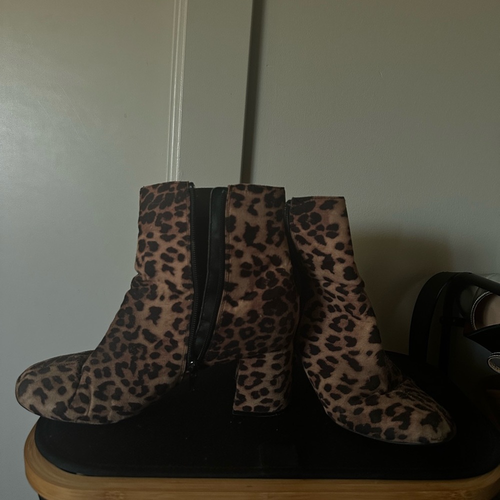 Leopard Print Ankle Boots